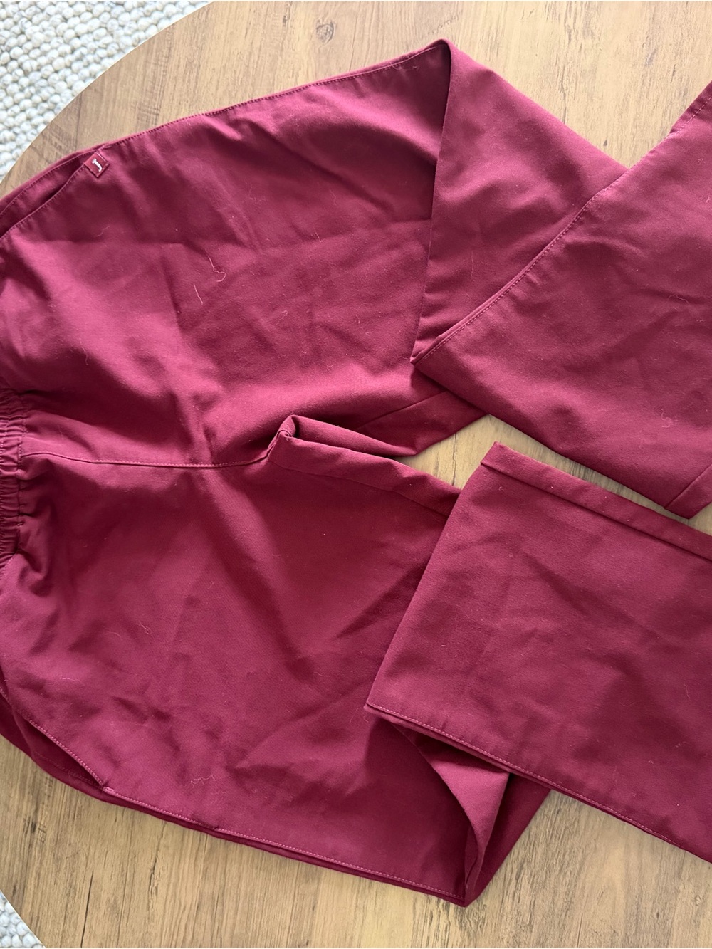 Jaanu Deep Wine Scrub Pants - Comfortable Straight Leg